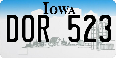 IA license plate DOR523