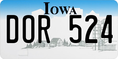 IA license plate DOR524