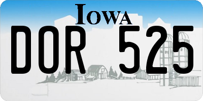 IA license plate DOR525