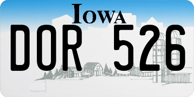 IA license plate DOR526