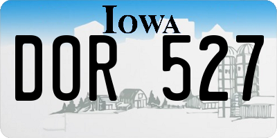 IA license plate DOR527