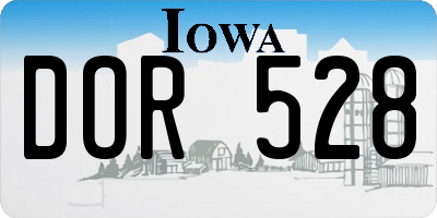 IA license plate DOR528