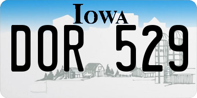 IA license plate DOR529