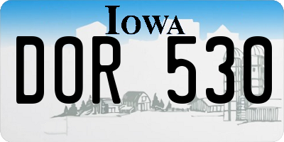 IA license plate DOR530