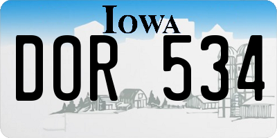IA license plate DOR534