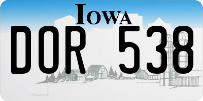 IA license plate DOR538
