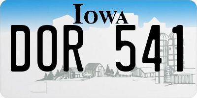 IA license plate DOR541