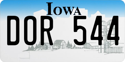 IA license plate DOR544