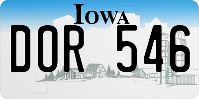 IA license plate DOR546