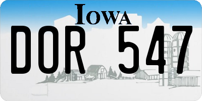 IA license plate DOR547