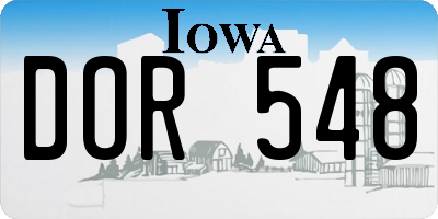 IA license plate DOR548