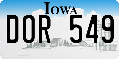 IA license plate DOR549