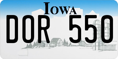 IA license plate DOR550