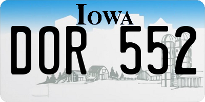 IA license plate DOR552