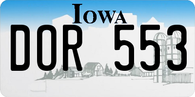 IA license plate DOR553