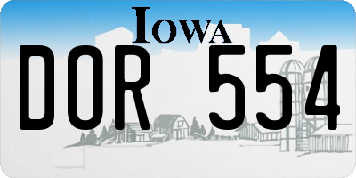 IA license plate DOR554