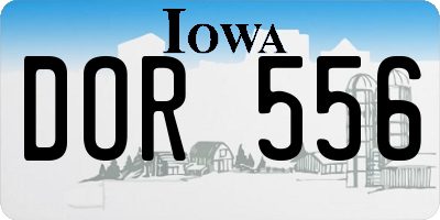 IA license plate DOR556
