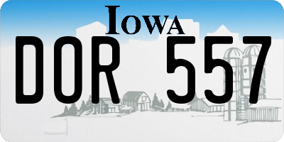 IA license plate DOR557