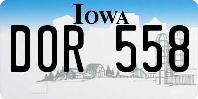 IA license plate DOR558
