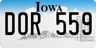 IA license plate DOR559