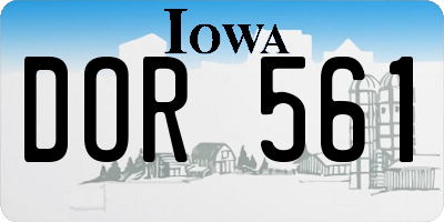 IA license plate DOR561