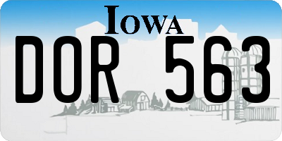 IA license plate DOR563