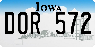 IA license plate DOR572