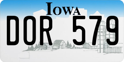 IA license plate DOR579