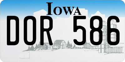 IA license plate DOR586