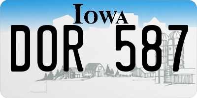 IA license plate DOR587