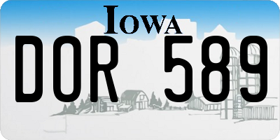 IA license plate DOR589