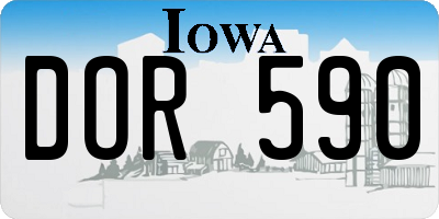 IA license plate DOR590