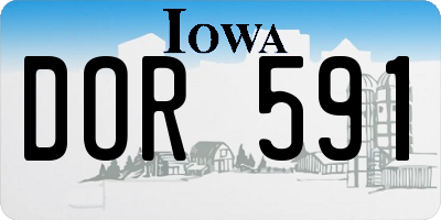 IA license plate DOR591