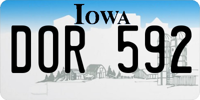 IA license plate DOR592