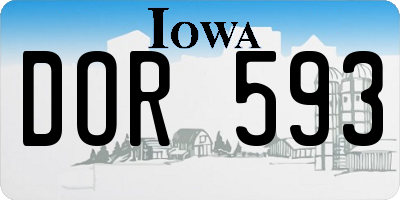 IA license plate DOR593