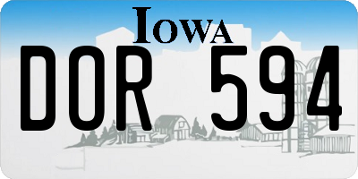 IA license plate DOR594