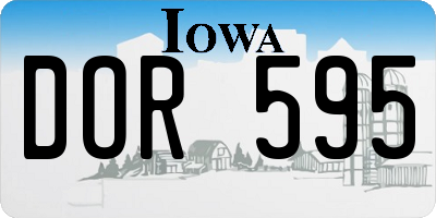 IA license plate DOR595