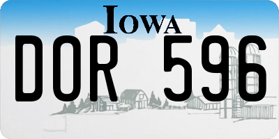 IA license plate DOR596
