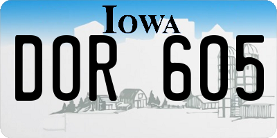 IA license plate DOR605