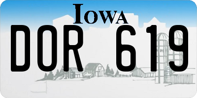 IA license plate DOR619