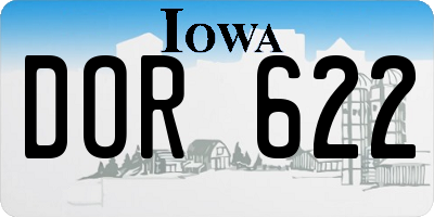 IA license plate DOR622