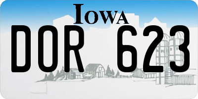 IA license plate DOR623