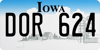IA license plate DOR624