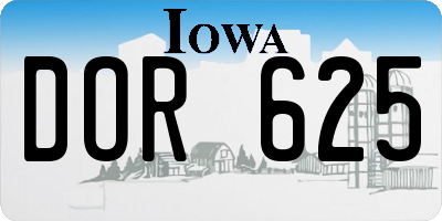 IA license plate DOR625