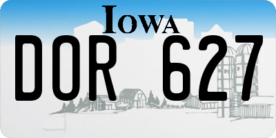 IA license plate DOR627