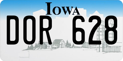 IA license plate DOR628