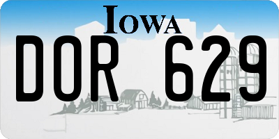 IA license plate DOR629