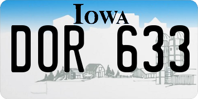 IA license plate DOR633