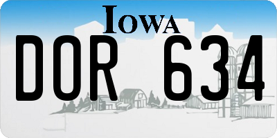 IA license plate DOR634