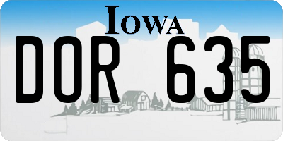 IA license plate DOR635
